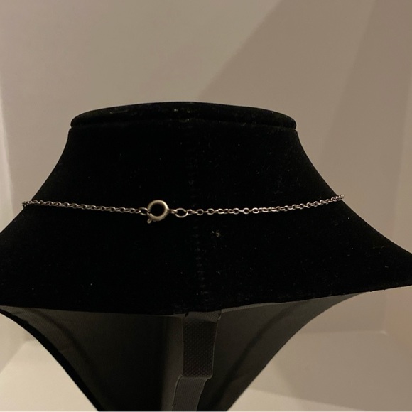 Silver tone chain necklace with two heart pendants - Picture 3 of 3